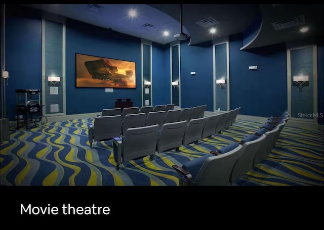 view of carpeted cinema