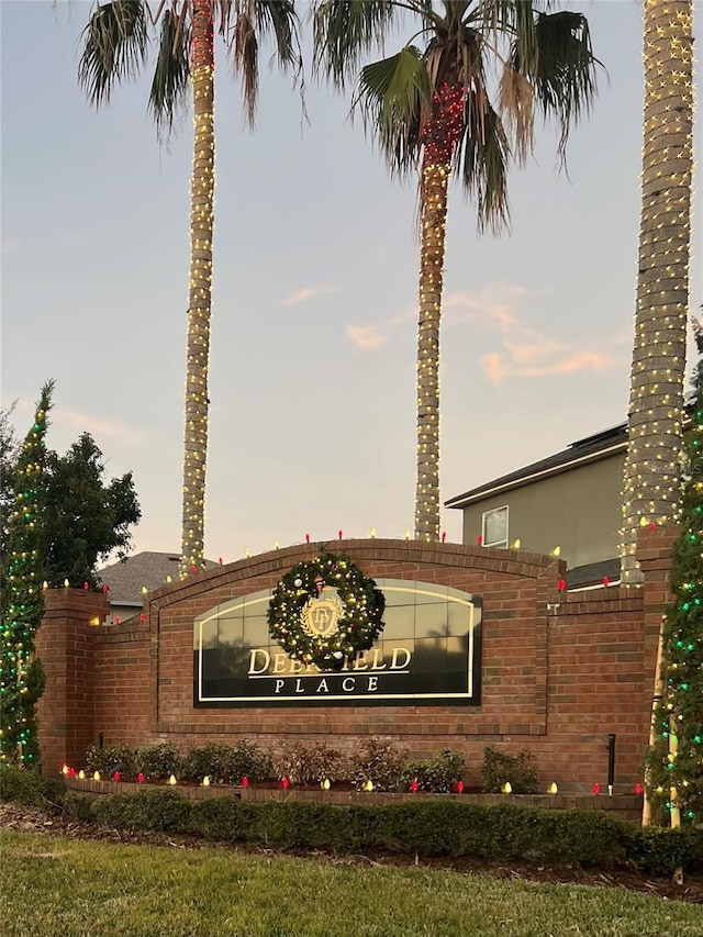 view of community sign