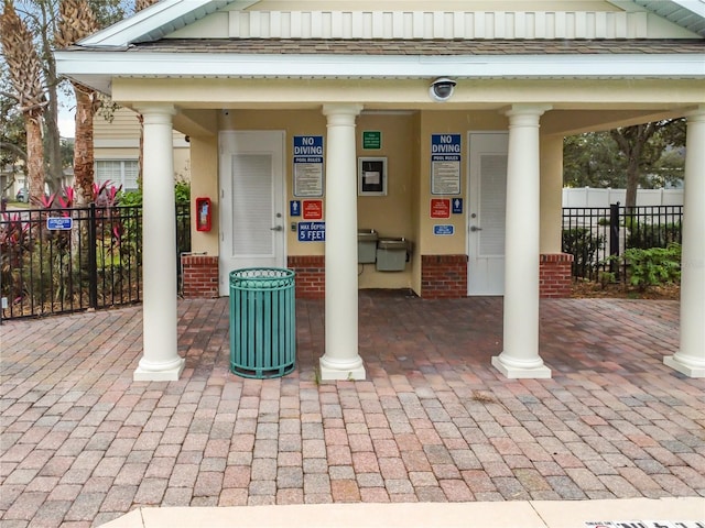 view of patio with fence