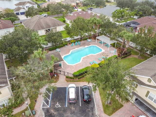 bird's eye view with a residential view