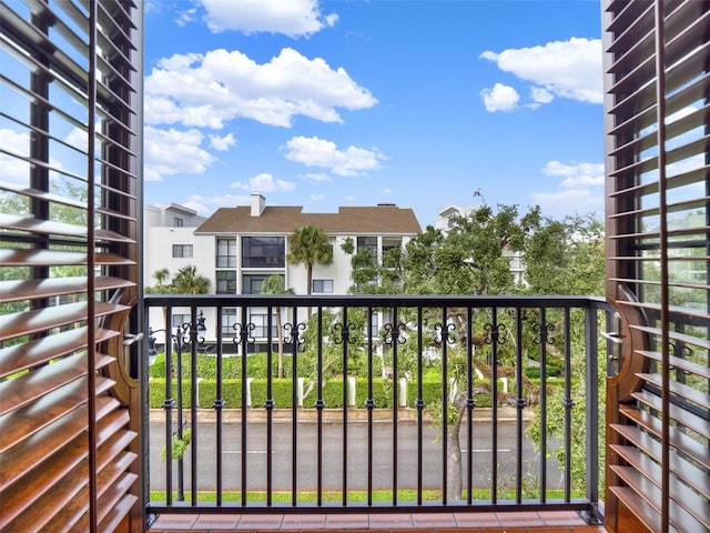 balcony featuring a residential view