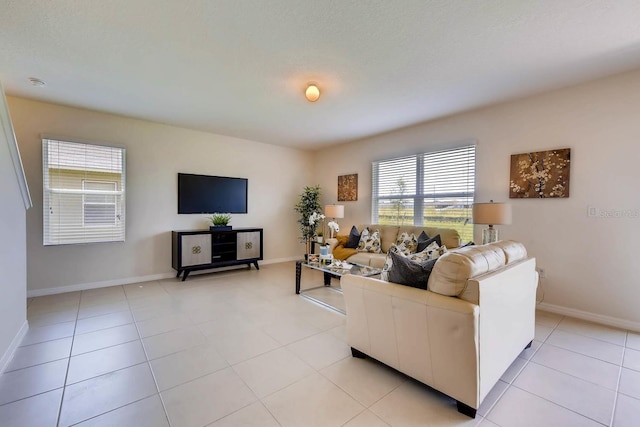 view of tiled living room