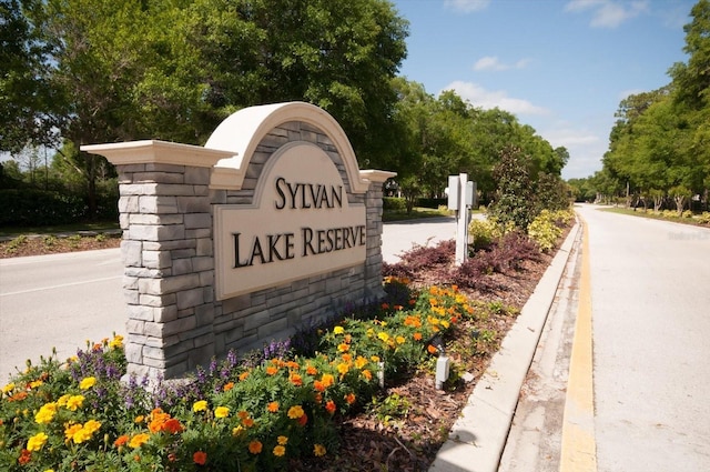 view of community sign