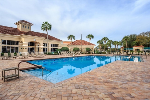 view of pool with a patio area