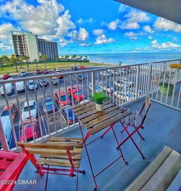 balcony with a water view