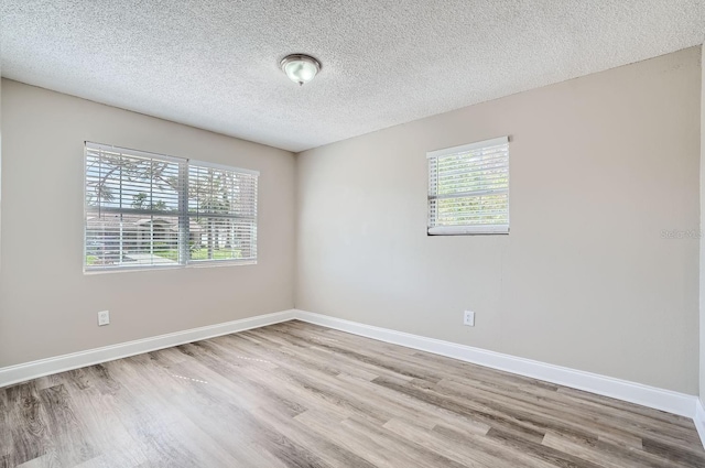 spare room with a wealth of natural light and light hardwood / wood-style floors