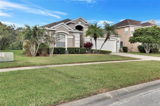 view of front of home with a front lawn