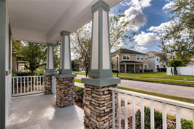 view of patio with a porch