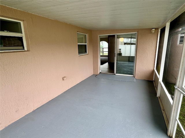 view of unfurnished sunroom