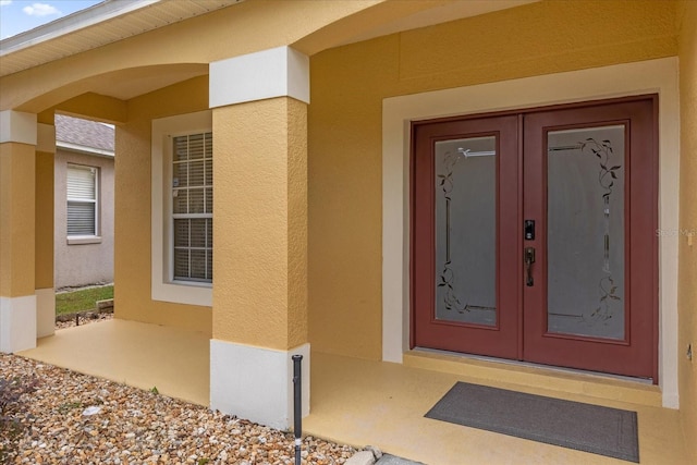 property entrance with french doors