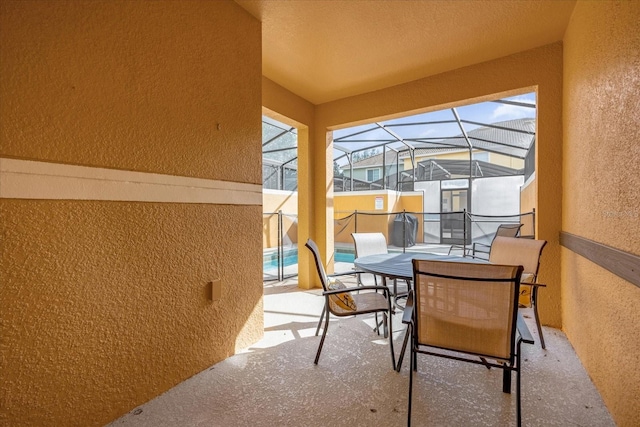 balcony featuring a patio area