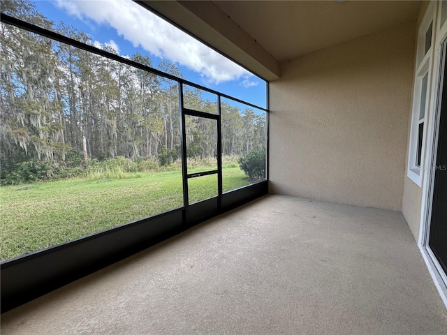 view of unfurnished sunroom