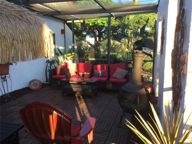 view of patio / terrace featuring an outdoor hangout area