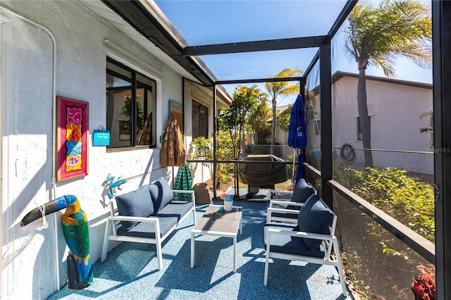 view of sunroom