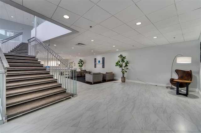 interior space with a skylight