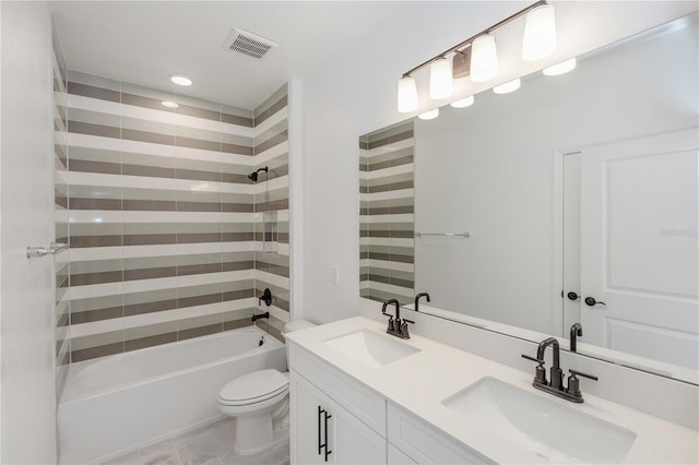 5648 Green Arrow Pl, Sanford, FL 32773 - full bathroom featuring toilet, double vanity, and washtub / shower combination