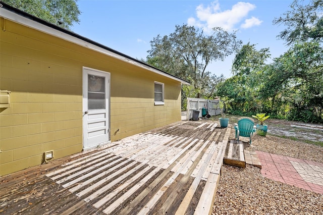 view of patio featuring a deck