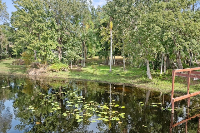 exterior space featuring a water view