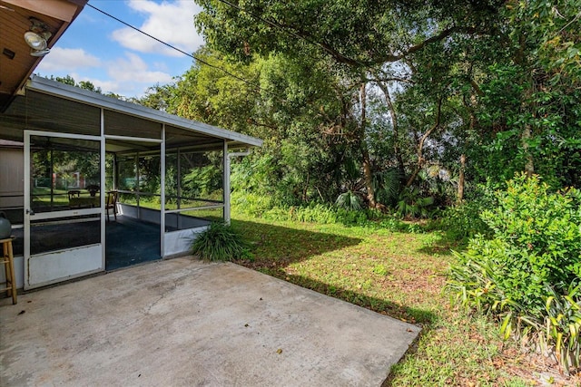 view of yard with a patio area