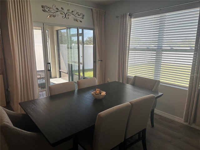 dining area featuring hardwood / wood-style floors