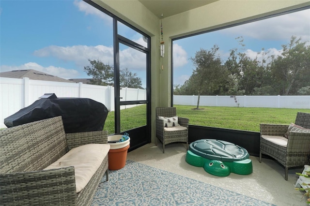 view of sunroom