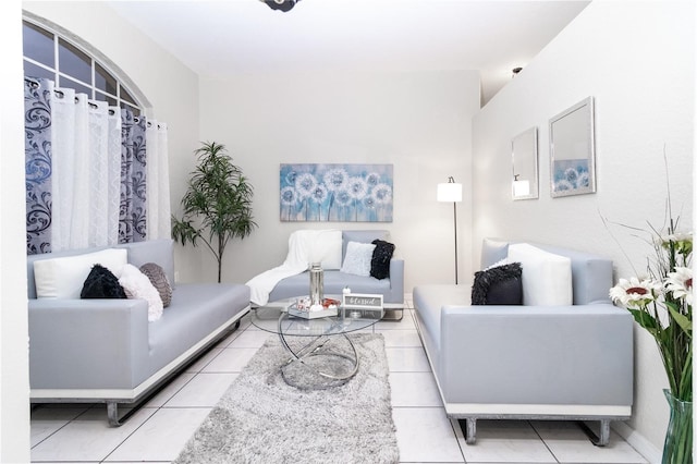 view of tiled living room