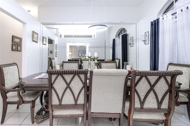 view of tiled dining room