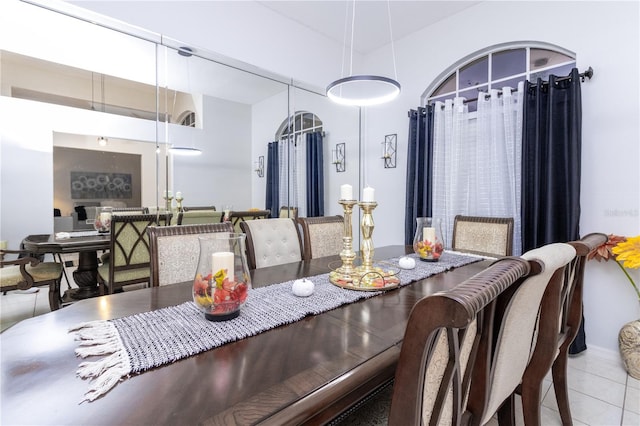 view of tiled dining room