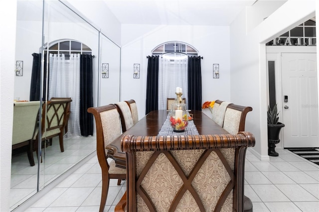 view of tiled dining area