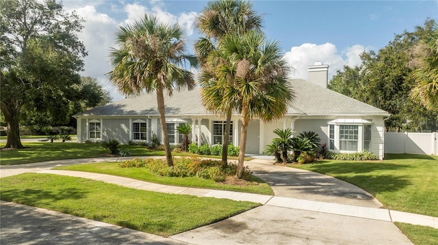 view of front of house featuring a front yard