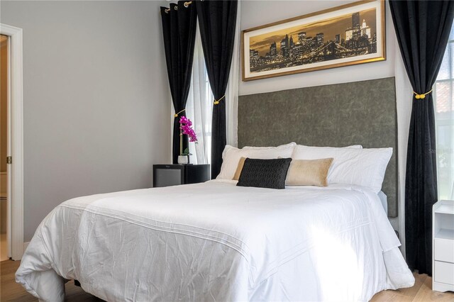 bedroom featuring light hardwood / wood-style flooring