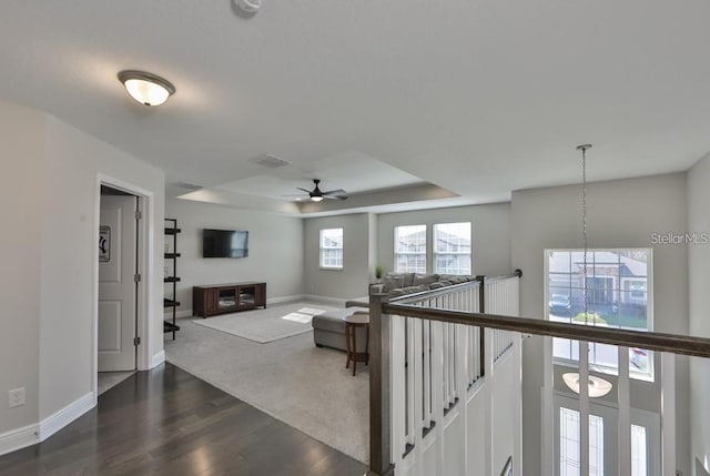 hall featuring dark hardwood / wood-style floors