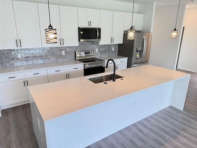 1294 Napoleon Rd, North Port, FL 34288 - kitchen featuring appliances with stainless steel finishes, a sink, and wood finished floors
