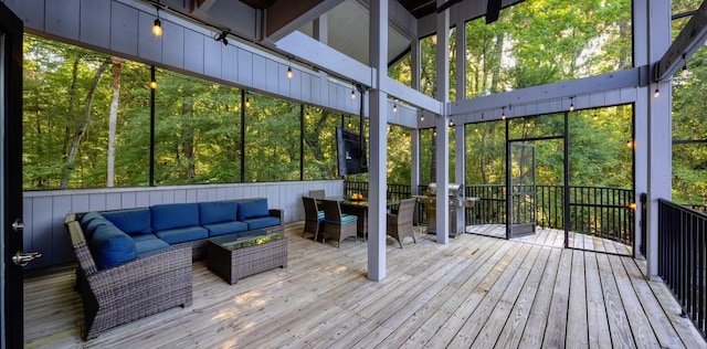 view of sunroom