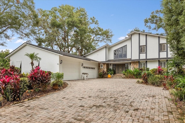 view of front of house with a garage