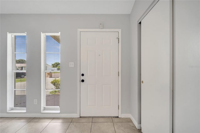 view of tiled foyer entrance