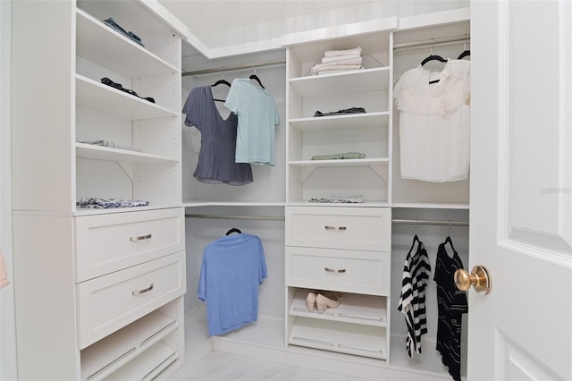 view of walk in closet