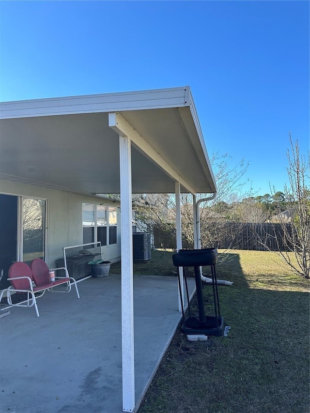 view of patio with central AC