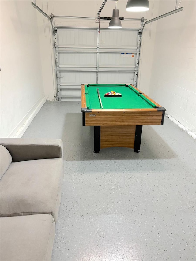 rec room featuring billiards