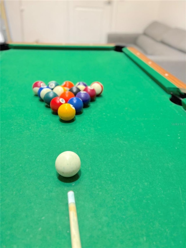 details with pool table