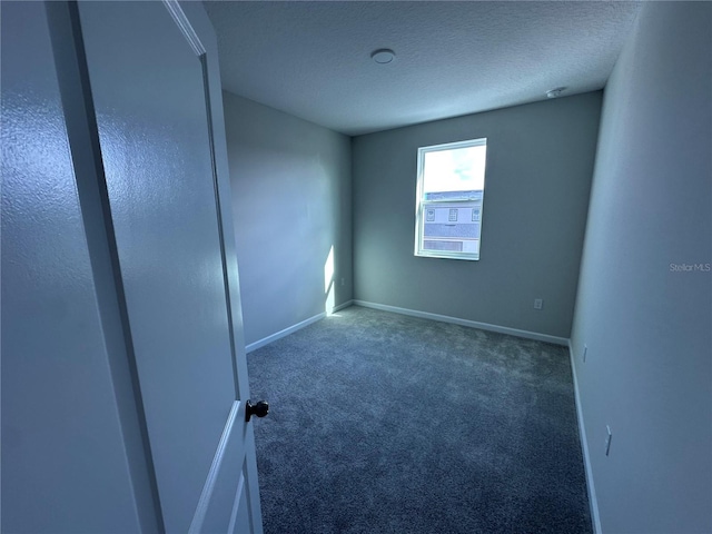 unfurnished room featuring carpet flooring and a textured ceiling