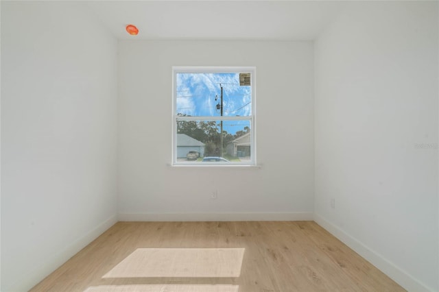 empty room featuring light wood-type flooring