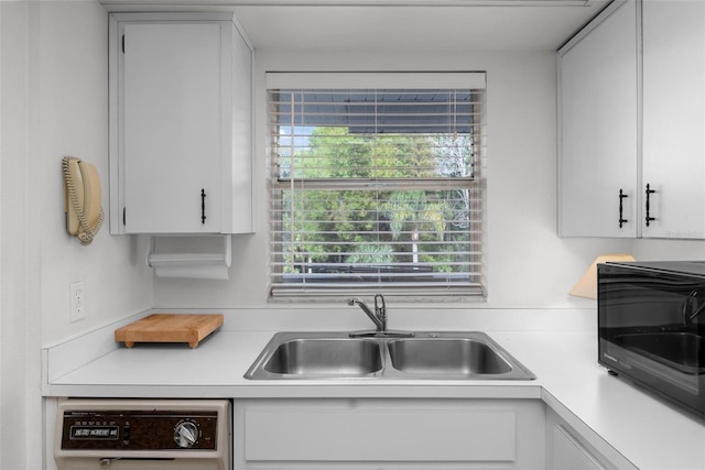 kitchen featuring white cabinets and sink