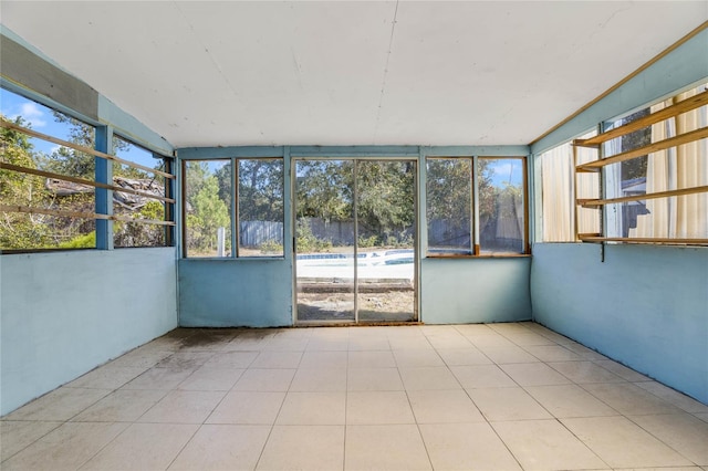 view of unfurnished sunroom