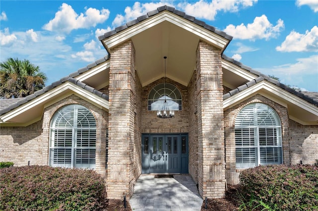 entrance to property featuring french doors