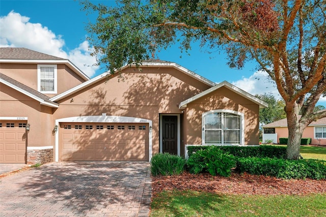 view of front facade with a garage