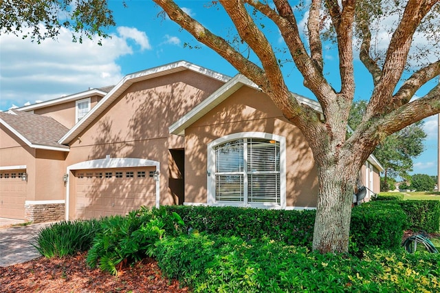 view of front of house with a garage