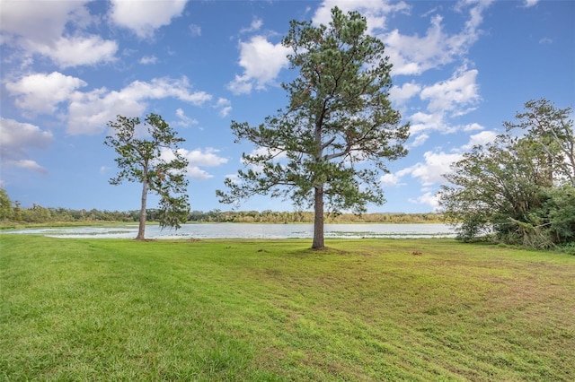 view of yard featuring a water view