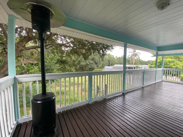 wooden deck featuring a porch