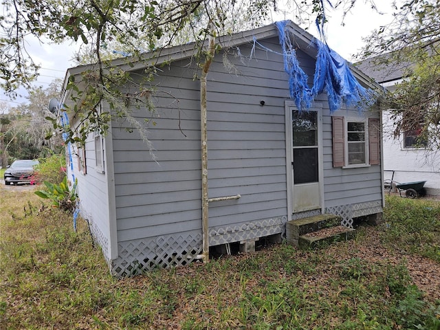 view of outbuilding featuring entry steps